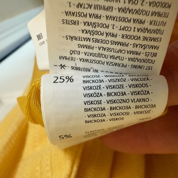 Reserved spring Yellow faux‎ Wrap Dress XS V neck flutter sleeve - Picture 11 of 13